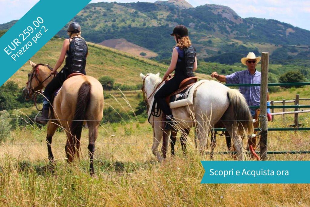 Un viaggio a cavallo tra natura e intimita', che si conclude con un pranzo per due dal sapore profondamente amiatino. Il pacchetto include: - 3 ore esperienza a cavallo per la coppia - Pranzo per 2 ...